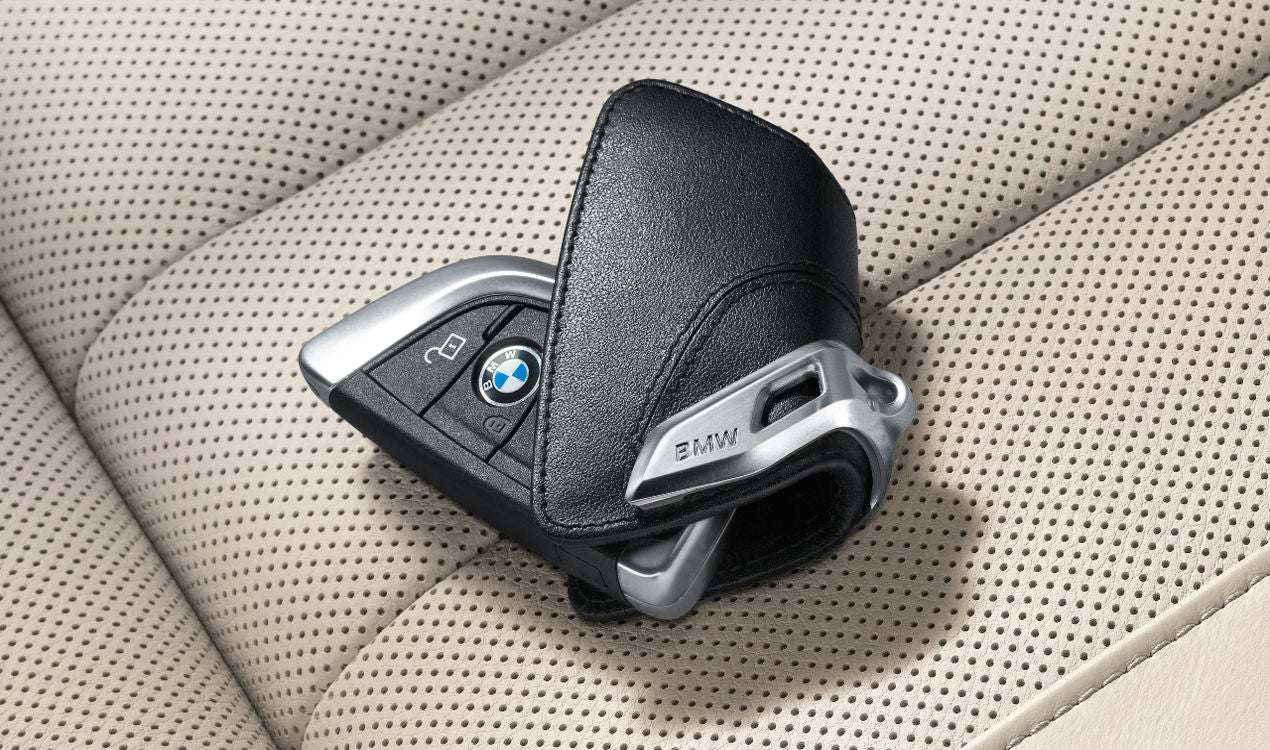 BMW Schlüsseletui Leder uni schwarz passend für zahlreiche F-Modelle